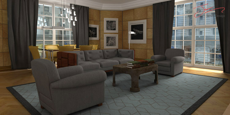 3D Interior Visual St Regis Hotel New York Drawing Room